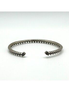 Kendra Scott Silver Plated Cuff Bracelet With Square Crystal Accents